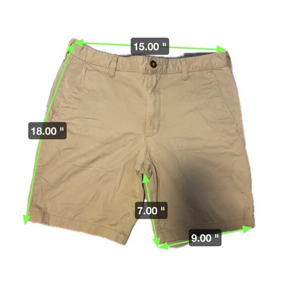 George Khaki Tan Flat Front Buttoned Shorts Sz 32 - Picture 5 of 5